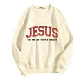 thumbnail image 5 of Fall Sweatshirts for Women 2025 Jesus Christian Sweatshirt Long Sleeve Crewneck Graphic Sweatshirt Pullover Tops, 5 of 6