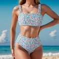 thumbnail image 2 of Jamicy Womens Bathing Suits 2 Piece 2025 Summer New Women's High Waisted Bikini Sets Wide Straps Two Piece Swimsuit Floral Print Bathing Suits, 2 of 9