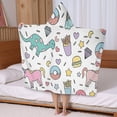 thumbnail image 5 of Colorful Fantasy Food Elements Pattern Hooded Bath Towel，50"x30" for Ages 3 To 12 Kids, Quick Dry Lightweight Soft Microfiber Hood Beach Towel Cover Up for Kids, 5 of 7