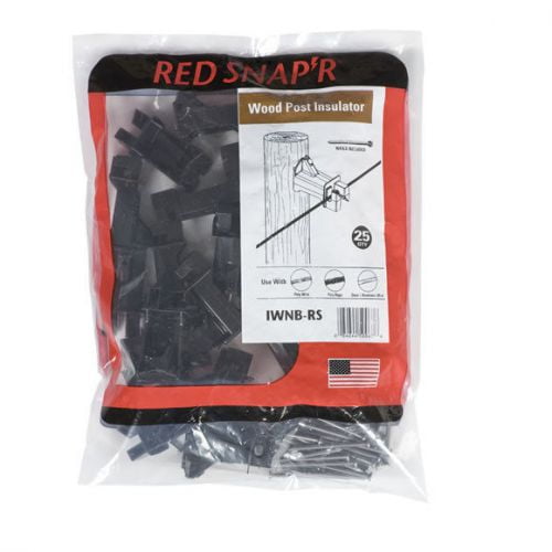 Red Snap'R WP25NB 25 Wood Post Electric Fence Insulators with Nails 
