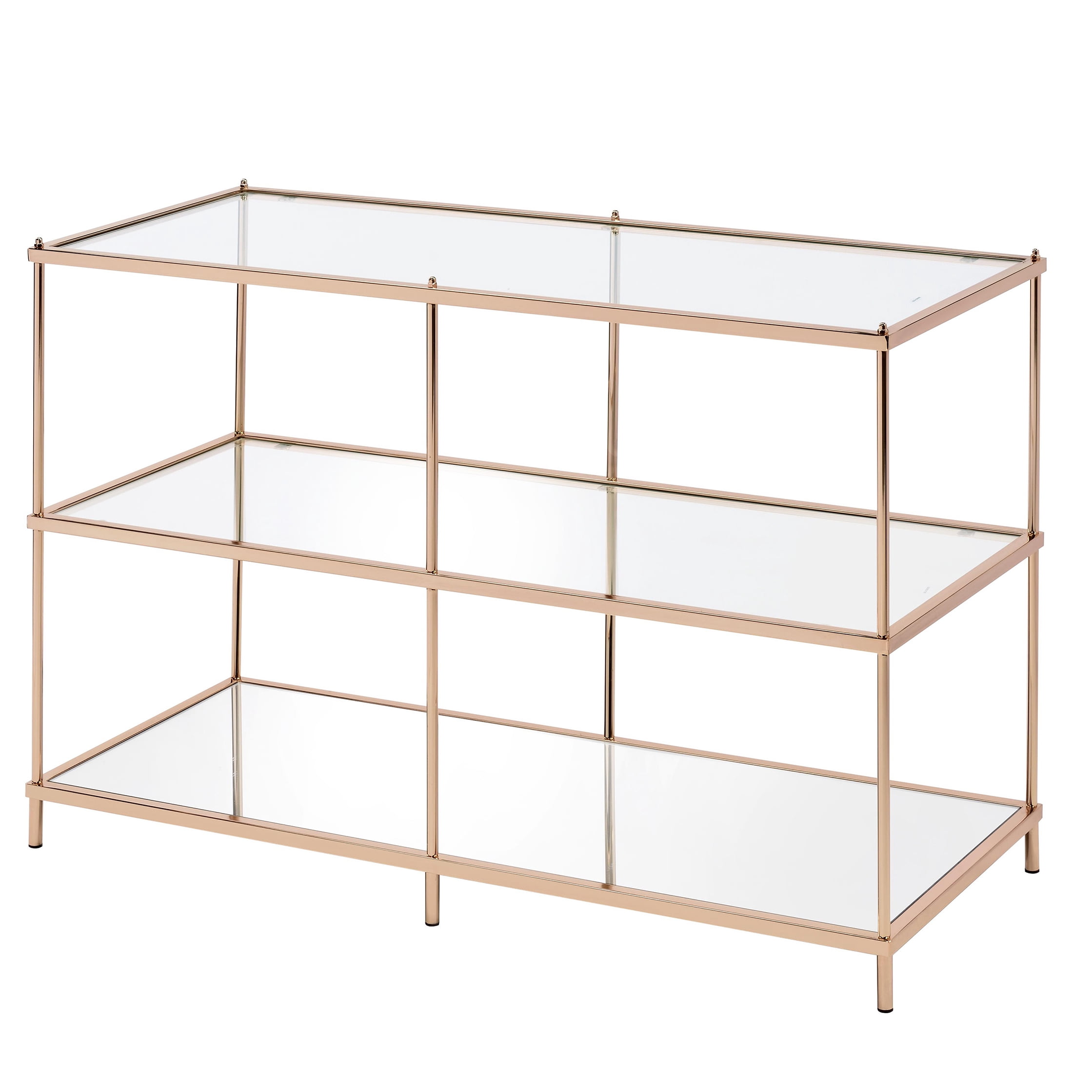 Furniture of America Tenne Glass Top Console Table, Champagne