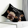 thumbnail image 4 of Throw Pillow Covers 26x26 Inch, Funny Cow Decorative Pillow Cases for Couch Sofa Bed, Welcome To OUR Place Modern Retro Cotton Linen Square Home Decor Pillowcases with Hidden Zipper, 4 of 7