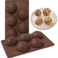 thumbnail image 1 of Kaiyuan Dynasty 5-Cavity Brown Large Semi Sphere Silicone Mold 2pc Cocoa Chocolate Bombs Molds for Chocolate, Candy, Cake, Jelly, Mousse Making (wzj-2010224), 1 of 7