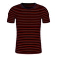 thumbnail image 6 of Womens Short Sleeve Tunic Tops Casual Striped Print T Shirt Crew Neck Top Blouse Tee Tops, 6 of 7