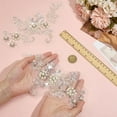 thumbnail image 3 of 1 Pair Beaded Pearl Lace Patch 8.7x5.7 inch 3D Flower Lace Embroidery Appliques for Wedding Dress Decoration Clothes DIY Accessory, 3 of 6