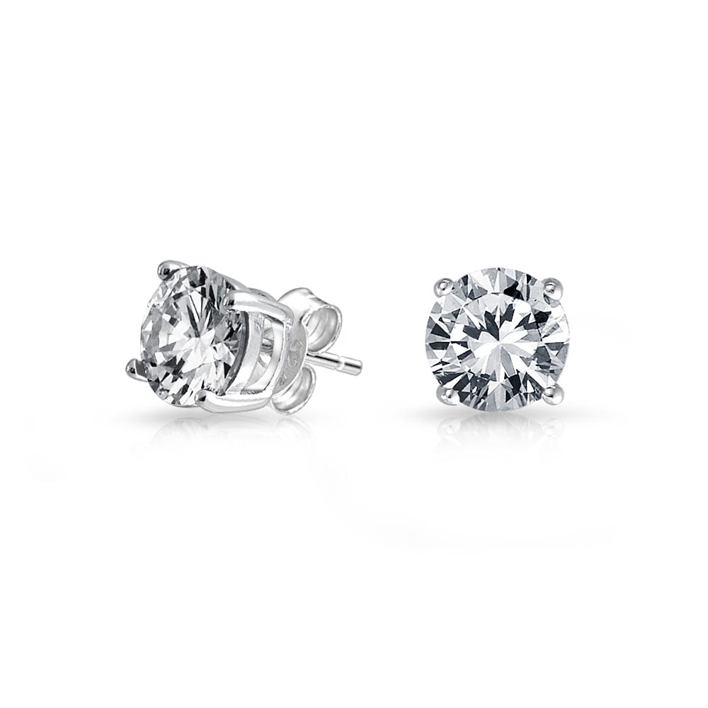 Bling Jewelry 4 G Basket Set Uni Round Cz Solitaire Stud Bling Jewelry 4 G Basket Set Uni Round Cz Solitaire Stud Earrings In 925 Silver 7mm