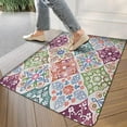 thumbnail image 3 of Retro Door Mat, 17 X 30 Inch Boho Colored Square Pattern (8) Welcome Doormat Decorative Home Floor Mat, Non Slip Rubber Back and Strong Water Absorption for Outdoor Indoor Entrance Decor, 3 of 6