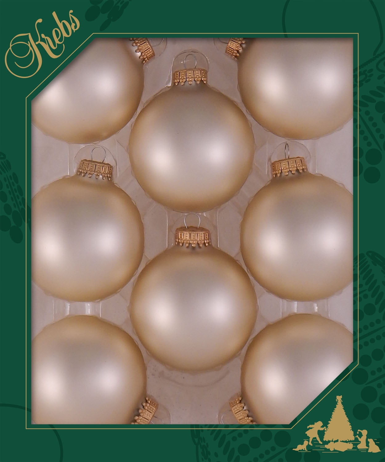 Christmas by Krebs Seamless Glass Christmas Ornaments Oyster Velvet 2 5