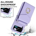 thumbnail image 5 of K-LION for Samsung Galaxy Z Flip 3 Case with RFID Blocking Card Holder Strap Lanyard, Z Flip 3 Wallet Case with Ring Holder Crossbody Phone Case Cover Purse for Women, Purple, 5 of 7