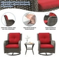thumbnail image 3 of Meetleisure Outdoor Swivel Rocker Wicker Patio Chairs Sets of 2 With Table, Red, 3 of 7
