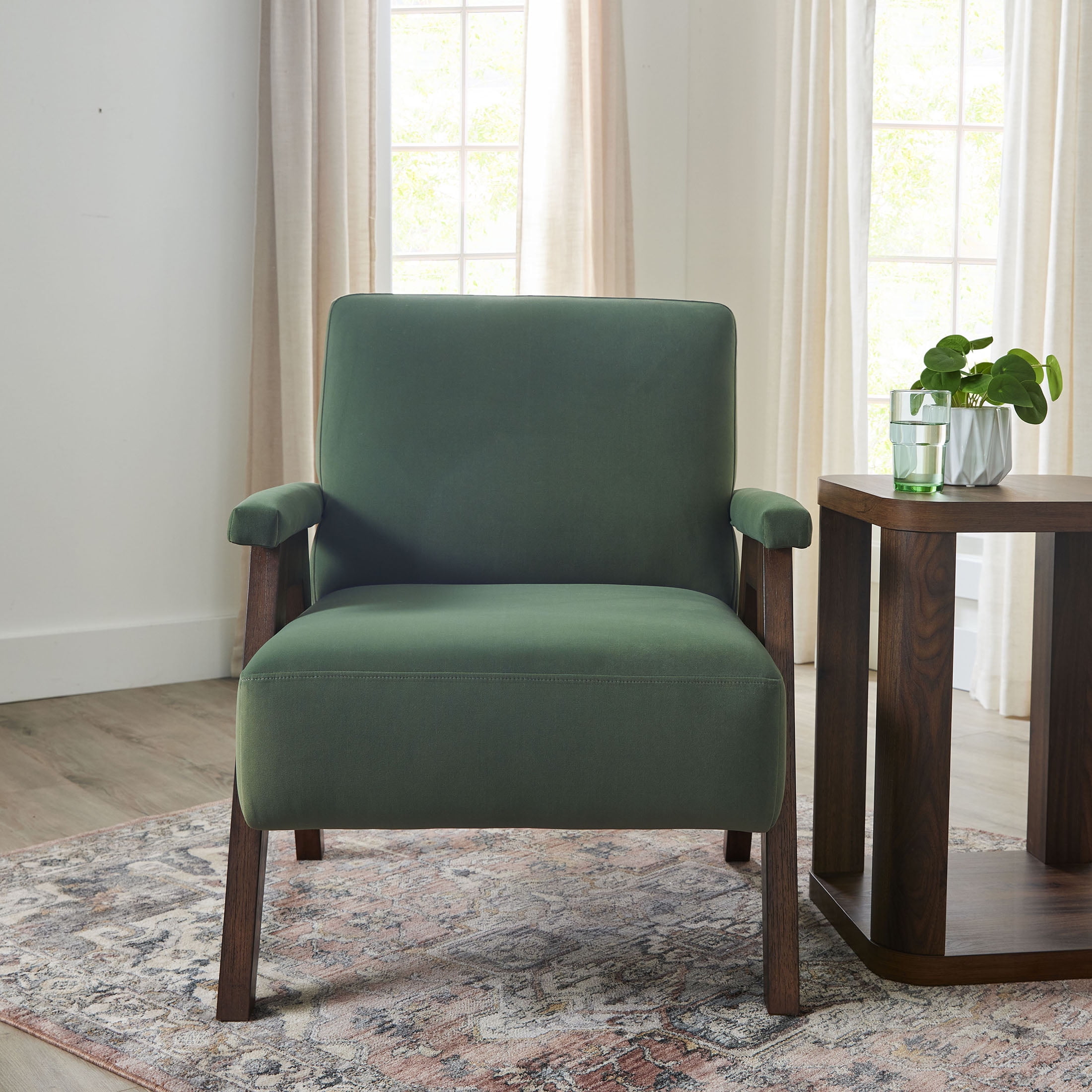 Better Homes & Gardens Ezra Accent Chair, Olive Green