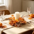 thumbnail image 6 of Halloween Candle Wreath with Maple Leaves, Artificial Fall Candle Ring for Table Centerpiece, Autumn Thanksgiving Home Decor Wreath, 6 of 6