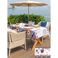 thumbnail image 5 of Outdoor Tablecloth with Umbrella Hole for Patio/Picnic/Party/Camping, 4th of July Waterproof Table Cloth Rectangle Table Cover Washable, Independence Day Patriotic Flowers Dogs (60"x 84"), 5 of 9