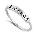 thumbnail image 1 of 925 Sterling Silver Platinum Plated Blessed Women Ring, 1 of 2