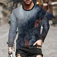thumbnail image 2 of CEHVOM T-shirt Décontracté à Impression Numérique Dégradé 3D pour Hommes Col Rond, 2 of 5