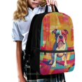 thumbnail image 3 of Uourmeti Colorful Bulldog Art Independent Compartment Backpack, 17 Inch Adjustable Shoulder Straps School Bag Durable Zippered School Backpack for Women, 3 of 6