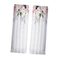 thumbnail image 2 of Cortinas transparentes con estampado de flores rosas BLESIY cortinas decorativas de poliéster 107x213cm, 2 of 8