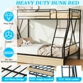 thumbnail image 4 of PAPROOS Bunk Bed Twin Over Full, Bunk Bed for Kids with Drawers, Ladder, Guard Rails, USB Charging Station, Metal Bunk Bed Frame for Teens Adults for Bedroom Dorm Room,No Box Spring Needed, Black, 4 of 12