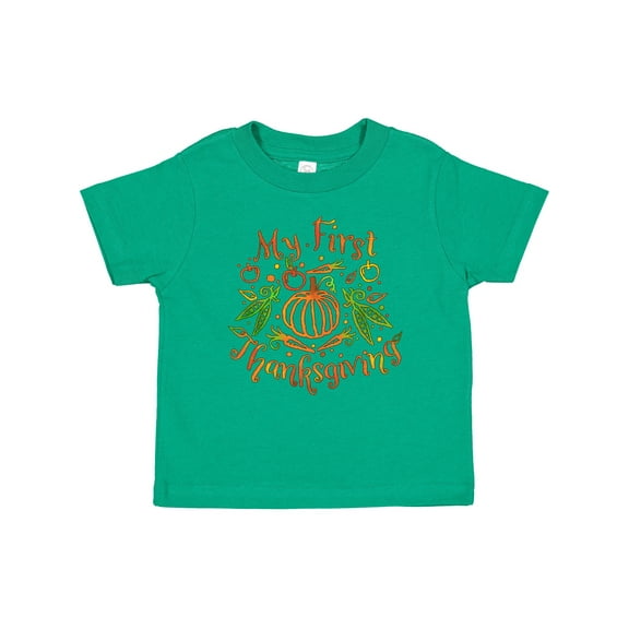 Inktastic My 1st Thanksgiving Pumpkin Vegetables in Orange and Green Boys or Girls Baby T-Shirt