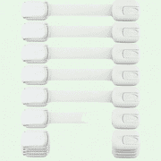 Child Safety Strap Locks (10 Pack) - White, No Drilling Required