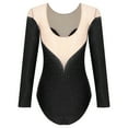 thumbnail image 4 of YONGHS Womens Rhinestone Mesh Patchwork Gymnastics Leotard Athletic Figure Skating Bodysuit Black S, 4 of 7