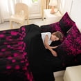 thumbnail image 5 of jejeloiu Pink Pixelated Grid 7pcs Bedding Comforter Set Kids,Modern Geometric Checkered Queen Bedding Sets For Boys,Reversible, 5 of 7