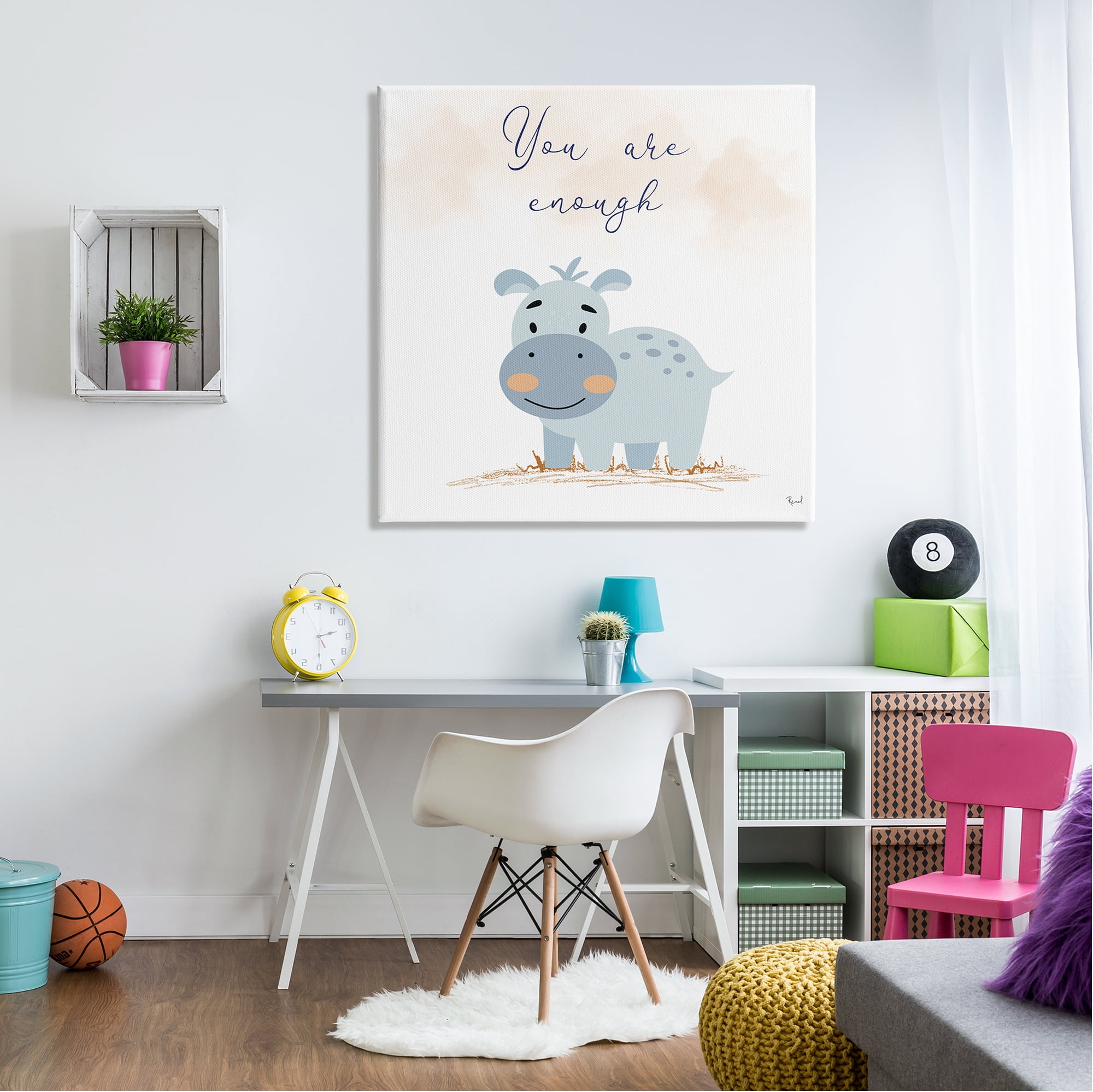 Stupell Industries You Are Enough Inspirational Animals & Insects Painting Gallery Wrapped Canvas Art Print Wall Art, 36 x 36