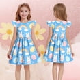 thumbnail image 6 of NAISIBABY Girls Casual Dresses, Cute Prints Ruffles Sleeveless Crewneck Summer Flowy Sundress Blue Size 10, 6 of 7