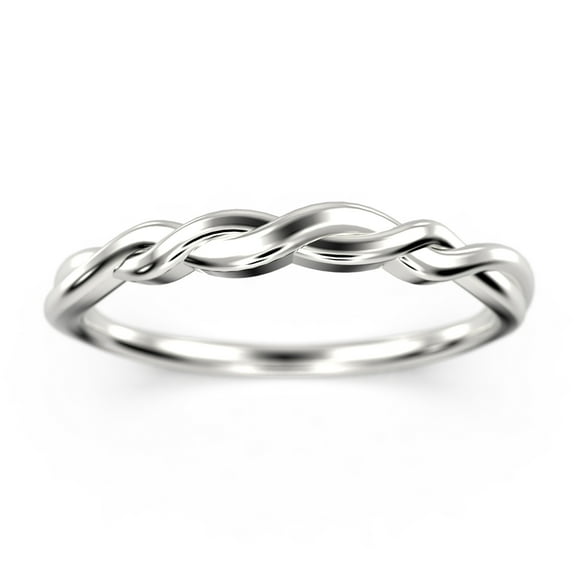 10k White Gold Twisted Vine Wedding Ring