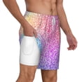 thumbnail image 3 of Picia Colorful Glitters pattern Mens Swim Trunks with Compression Liner Stretch Beach Shorts Quick Dry with Zipper Pockets No-Chafing Board Shorts-Medium, 3 of 9