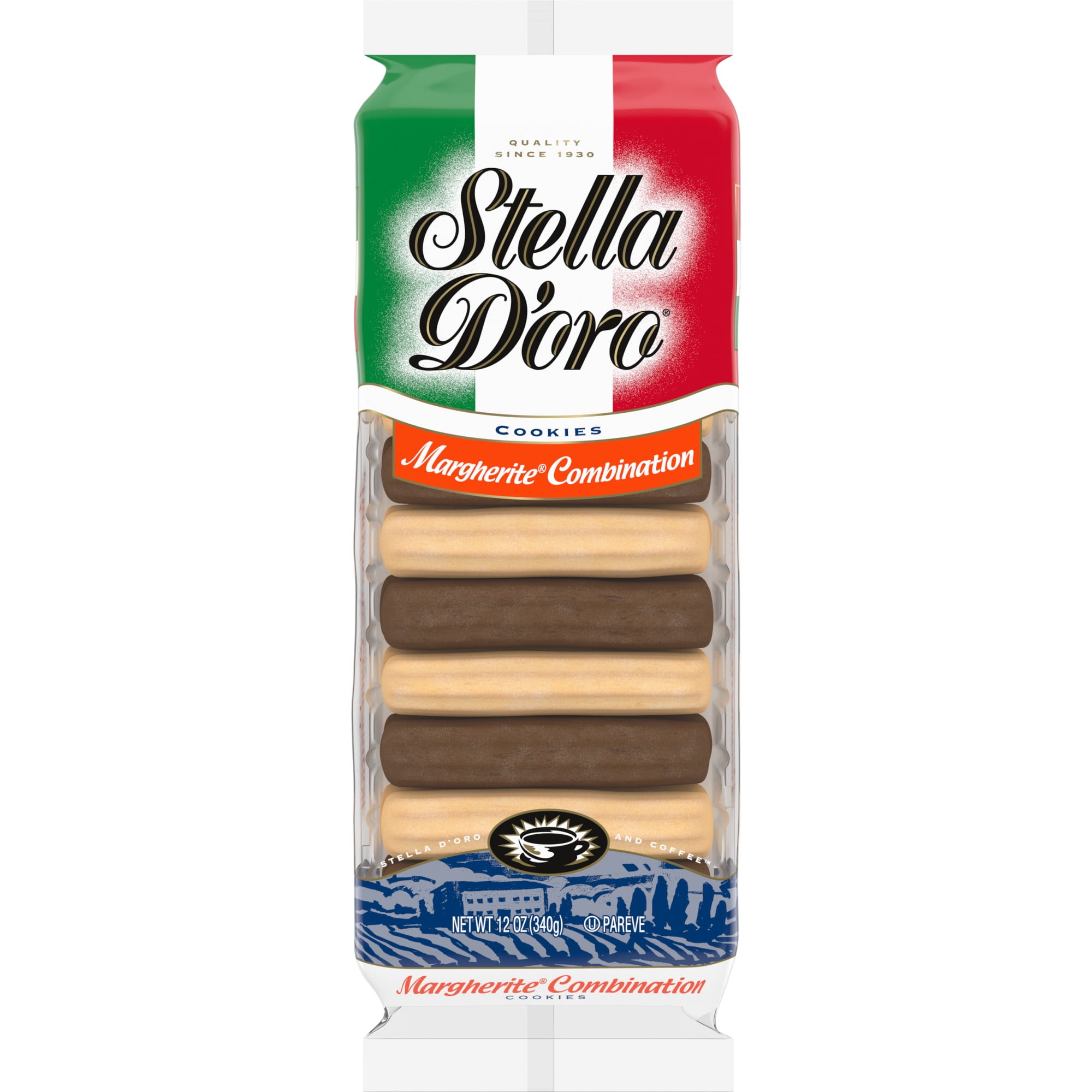 (3 pack) Stella D'oro Cookies, Margherite Combination Chocolate & Vanilla Cookies, 12 oz