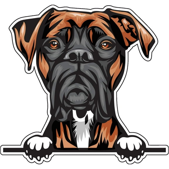 WickedGoodz Funny Boxer Vinyl Decal - Dog Breed Bumper Sticker - for Laptops Tumblers Windows Cars Trucks Walls