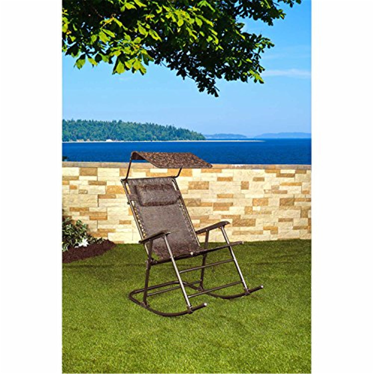 Deluxe Rocking Chair With Canopy, Fold Up Rocking Chair With Canopy