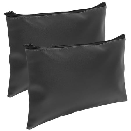 

2Pcs Leather Cash Bag Zipper Files Pouches Portable Documents Bags File Storage Bags for Men