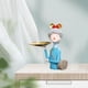 thumbnail image 4 of Resina de dibujos animados Chica Estatua Macarena Bandeja de tocador Escultura Organizador azul, 4 of 8