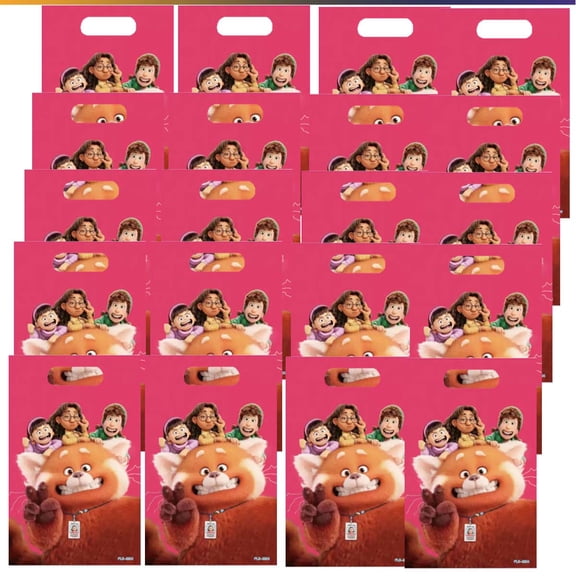 Turning Red Goodie Bag Candy Treat Birthday Gift Bags Party Favors Handles Snack Supplies