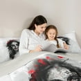 thumbnail image 6 of Manfei Skeleton Bride Queen Comforter Set for Teens, Red Romantic Rose Bedding Sets, Gothic Halloween Style Reversible Bedding Comforter Set, Breathable Home Decor, 3pcs, 6 of 9