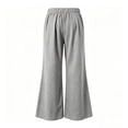 thumbnail image 7 of Cagogo Women's Wide Leg Drawstring Trousers Flowy Casual Loose Pants with Pockets Solid Long Palazzo Trousers Travel Work Lounge Outfits Fall Clothes, Gray M, 7 of 7