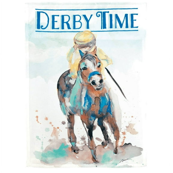 Magnolia Garden Derby Time Jockey and Horse 13 x 18 Inch Polyester Garden Flag
