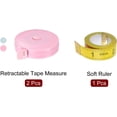 thumbnail image 3 of 3pcs Soft Tape Measure Set 150cm/60" Retractable Measuring Ruler with 150cm/60" Multicolor Soft Ruler for Body Cloth Sewing, Light Pink Cool Blue, 3 of 5