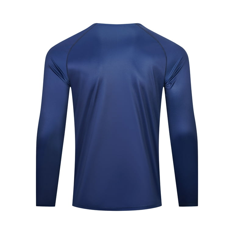 Sponeed Mens Long Sleeve T Shirts UPF 50+ Sun Protection Athletic Shirt for Hiking Running Fishing Navy Blue S, Men's, Size: Small