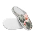 thumbnail image 3 of Disketp Tropical With Flamingos Women's Men's Slippers Plush Slip-On House Slipper for Winter Indoor Soft Cushion Non-slip Fluffy Slides Slippers-13, 3 of 7