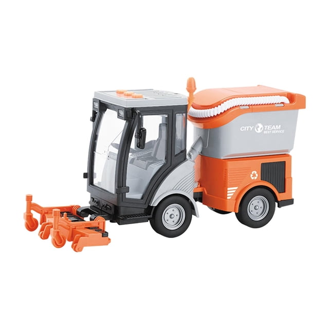Heavy Duty Cleaning Vehicle Toy Friction Wheeled Vehicle Simulation Road Toy for Orange