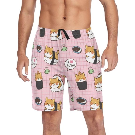 GZHJMY Dog Pajama Pants Short for Men, Lounge Pants Lightweight Men Pajama Bottoms with Drawstring Pockets, Christmas New Year Birthday Gifts, X-Large