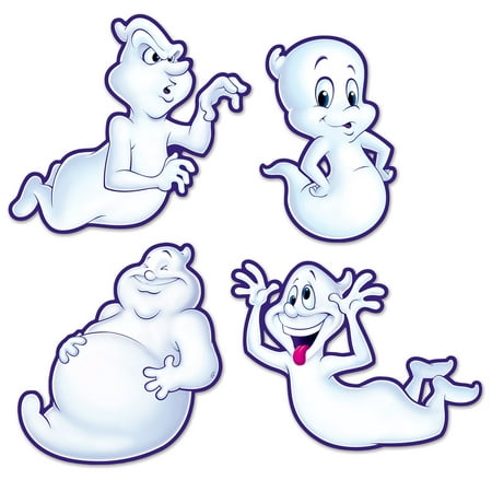Club Pack of 48 Friendly Ghost Double-Sided Halloween Cutout Decorations - 15.5