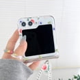 thumbnail image 3 of Cute Transparent Case for Samsung Galaxy Z Flip 6(2024 Release),Beautiful Print Design with Pearl Wrist Chain Shockproof Galaxy Z Flip 6 Phone Cover (Flower), 3 of 9