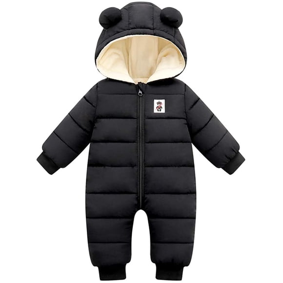 Cute Baby Snowsuit Newborn Baby Girl Winter Coat Toddler Onesie Clothes (12-24 Months)