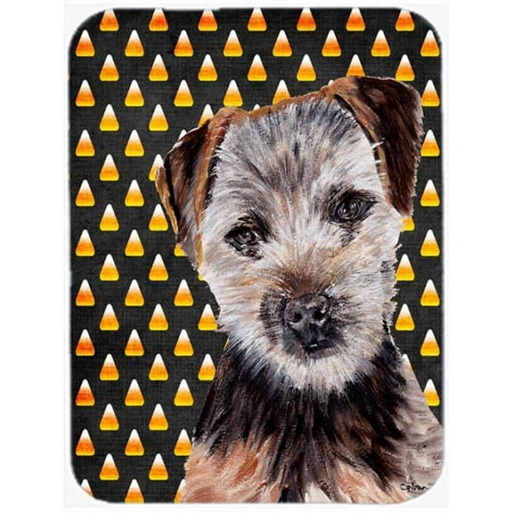 Norfolk Terrier Puppy Candy Corn Halloween Mouse Pad, Hot Pad Or Trivet, 7.75 x 9.25 In.
