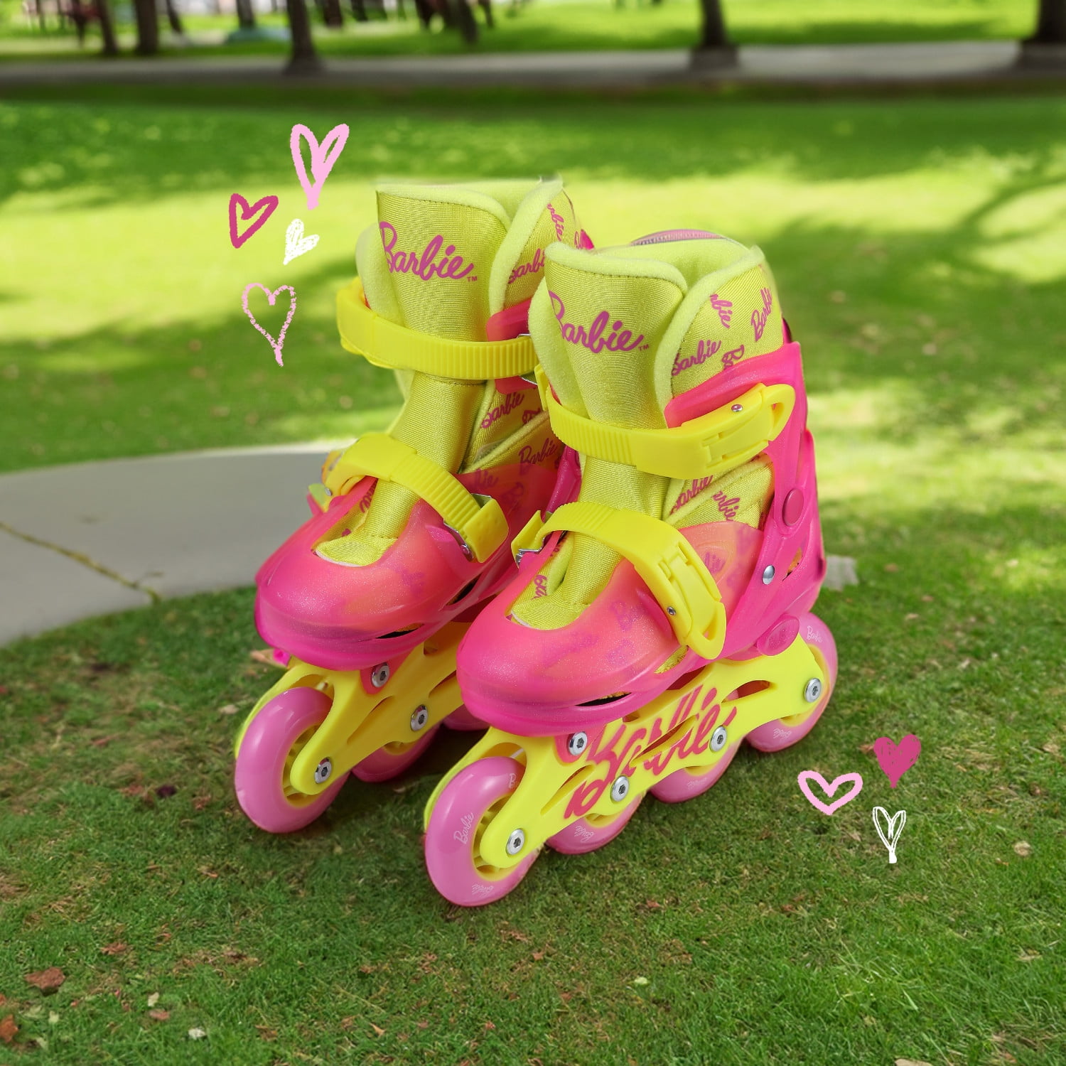 Barbie 2-in-1 roller n Inline skates- Pink Size 12-2