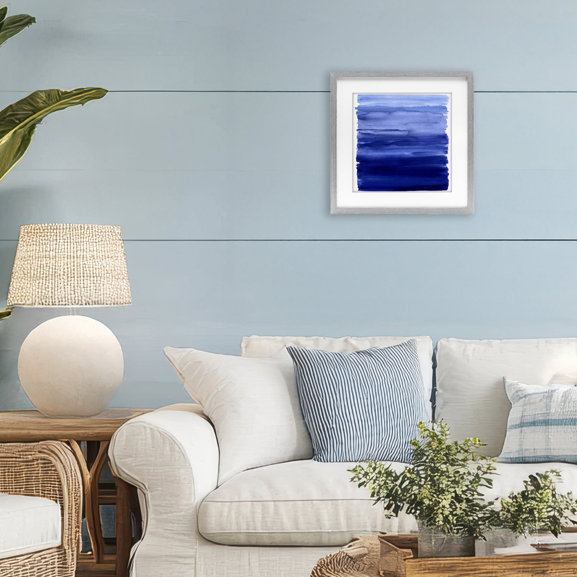 Stupell Industries Indigo Ombre Gradient Gray Framed Print Under Glass, design by Allie Corbin